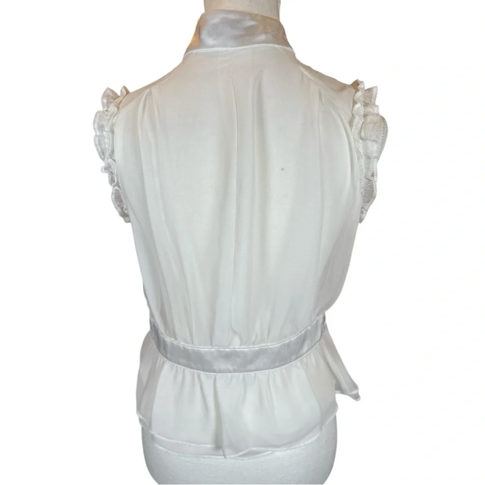 Plastic Island White Ruffled Blouse - Picture 3 of 6
